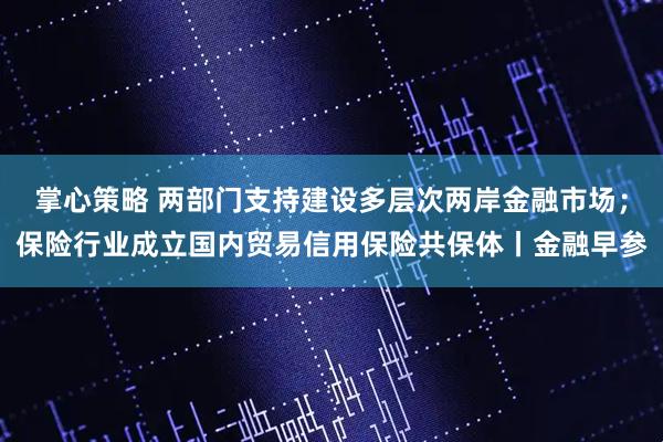 掌心策略 两部门支持建设多层次两岸金融市场；保险行业成立国内贸易信用保险共保体丨金融早参